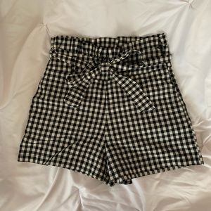 Gingham Paper Bag Shorts